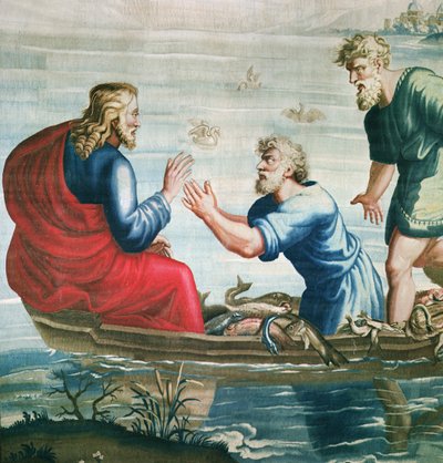 Tapiz que representa los Hechos de los Apóstoles, La pesca milagrosa (detalle) de Raffaello Sanzio Raphael